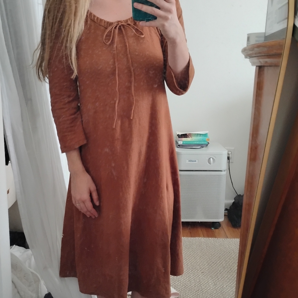 Bohemian Folk Drawstring Dress